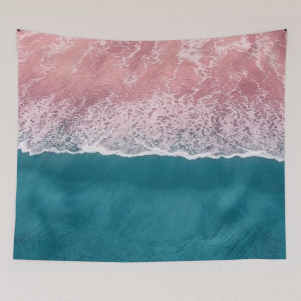 Item preview, Pink and Blue Aesthetic Pretty Ocean Waves Pastel Beach Aerial Coastal / Ocean texture / Shore / Travel / Explore / Water / Vacation / Sea Wave/ Nature Lover designed and sold by TeenLake.