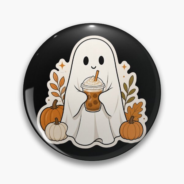 Item preview, Cute Ghost Drinking Iced Coffee - Pumpkin Spice Autumn Vibes designed and sold by UnripeAlmond.