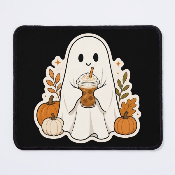 Item preview, Cute Ghost Drinking Iced Coffee - Pumpkin Spice Autumn Vibes designed and sold by UnripeAlmond.