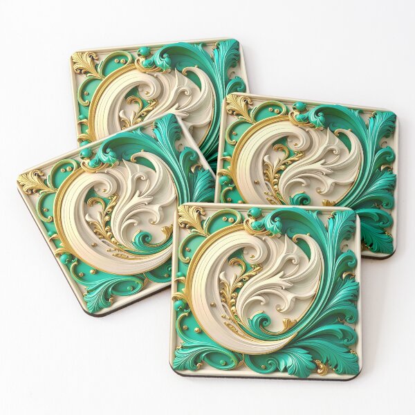 Item preview, Duality of White Ceramic and Jade Marble designed and sold by Vicky Brago-Mitchell®.