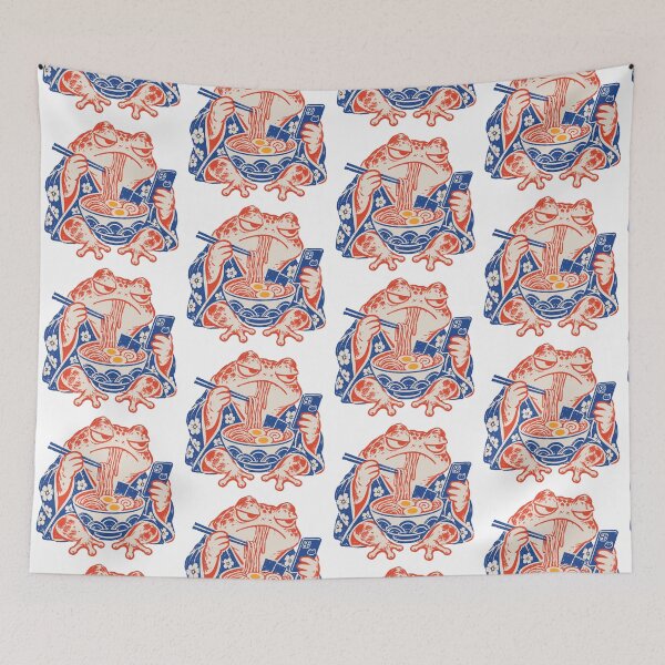 Item preview, Grumpy Frog Eat Ramen and Scroll Phone designed and sold by J-Style-Design.