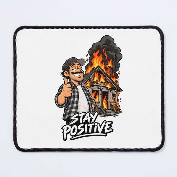 Item preview, Stay Positive – Funny Burning House Cartoon designed and sold by Legacy Apparel Co..