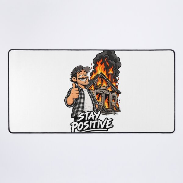 Item preview, Stay Positive – Funny Burning House Cartoon designed and sold by Legacy Apparel Co..