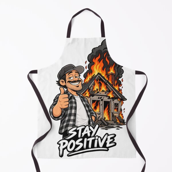 Item preview, Stay Positive – Funny Burning House Cartoon designed and sold by Legacy Apparel Co..