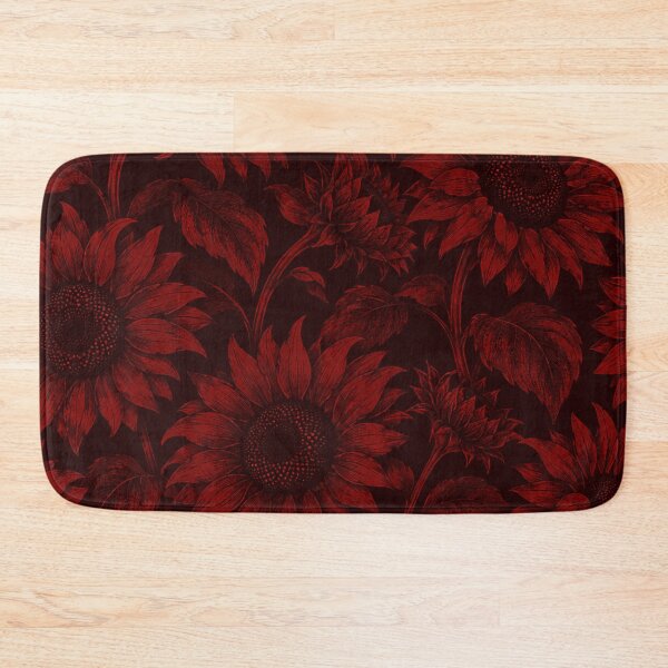 Item preview, Crimson Sunflowers – Vintage Red Botanical Pattern designed and sold by Flower Magic .