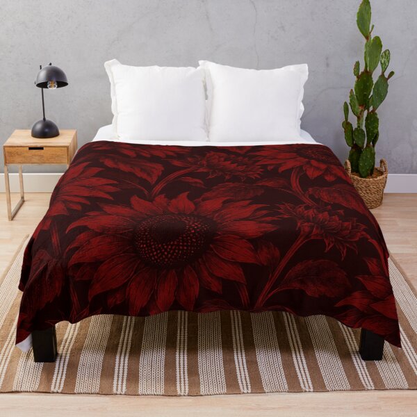 Item preview, Crimson Sunflowers – Vintage Red Botanical Pattern designed and sold by Flower Magic .