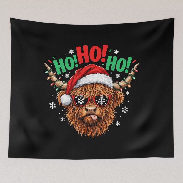 Item preview, Ho Ho Ho Highland Cow Christmas Funny Cow Santa Hat Holiday designed and sold by mraihan.