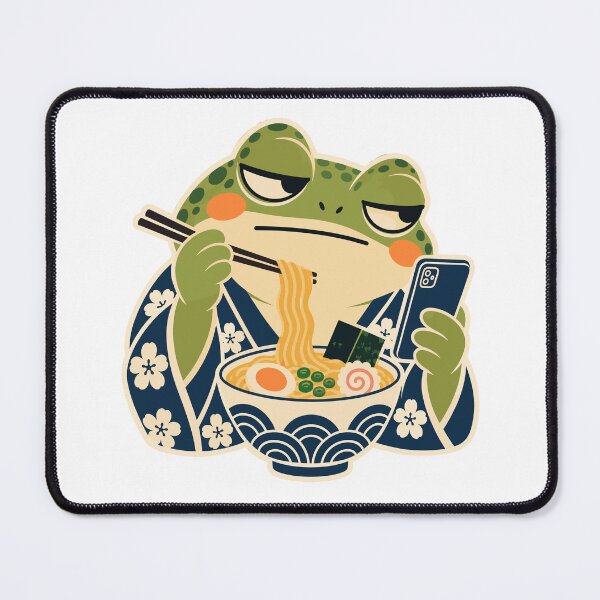 Item preview, Grumpy Frog Eat Ramen and Scroll Phone designed and sold by J-Style-Design.