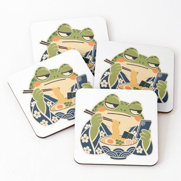 Item preview, Grumpy Frog Eat Ramen and Scroll Phone designed and sold by J-Style-Design.