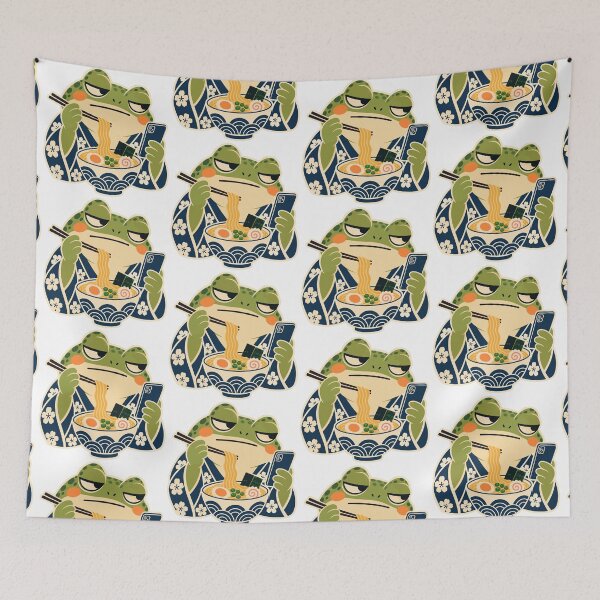 Item preview, Grumpy Frog Eat Ramen and Scroll Phone designed and sold by J-Style-Design.