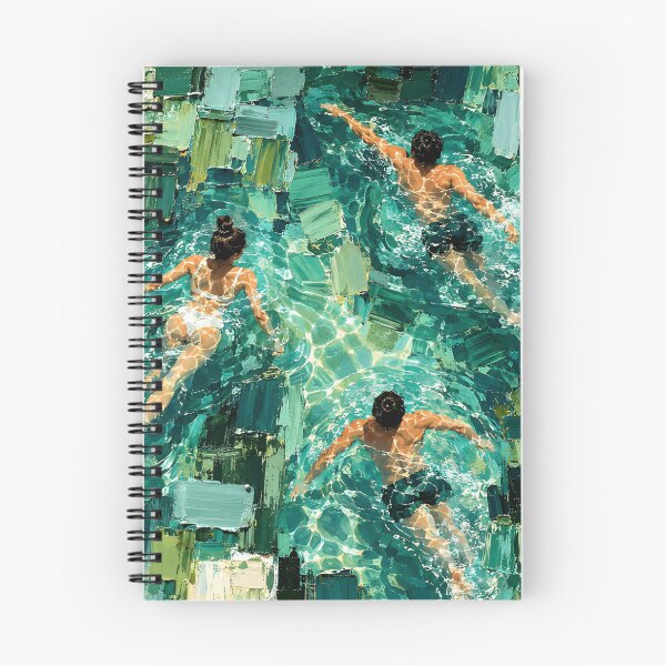 Item preview, Abstract Swimmers Turquoise Water Contemporary Swimming Art designed and sold by IRON SIREN.