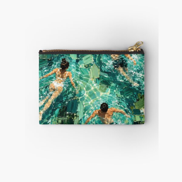 Item preview, Abstract Swimmers Turquoise Water Contemporary Swimming Art designed and sold by IRON SIREN.