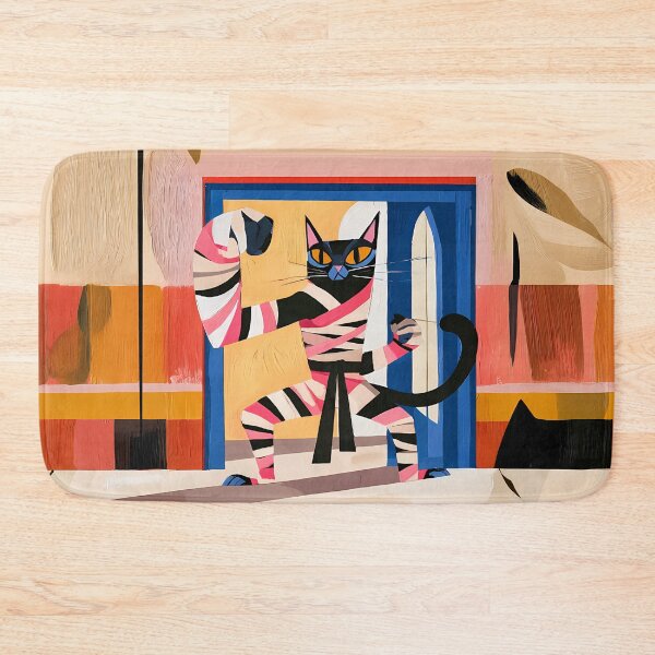 Item preview, Stylized Mummy Cat Martial Arts Illustration designed and sold by Lunat1kk.