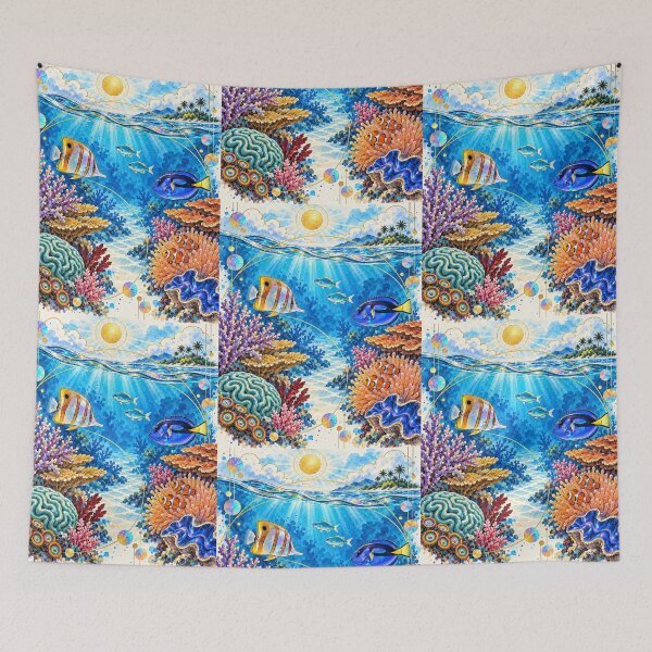 Item preview, Prism Reef – Tropical Coral Reef Above and Below the Water designed and sold by KenworksDigital.