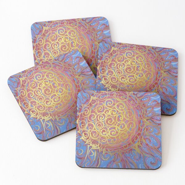 Item preview, Golden Spiral Sun – Bohemian Celestial Watercolor designed and sold by PEACELOVERSART.