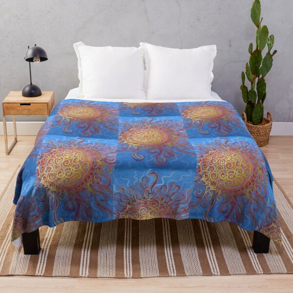 Item preview, Golden Spiral Sun – Bohemian Celestial Watercolor designed and sold by PEACELOVERSART.