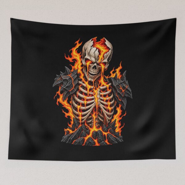 Item preview, Spooky Halloween Skull Skeleton Fire Dark Fantasy designed and sold by clothesy7.