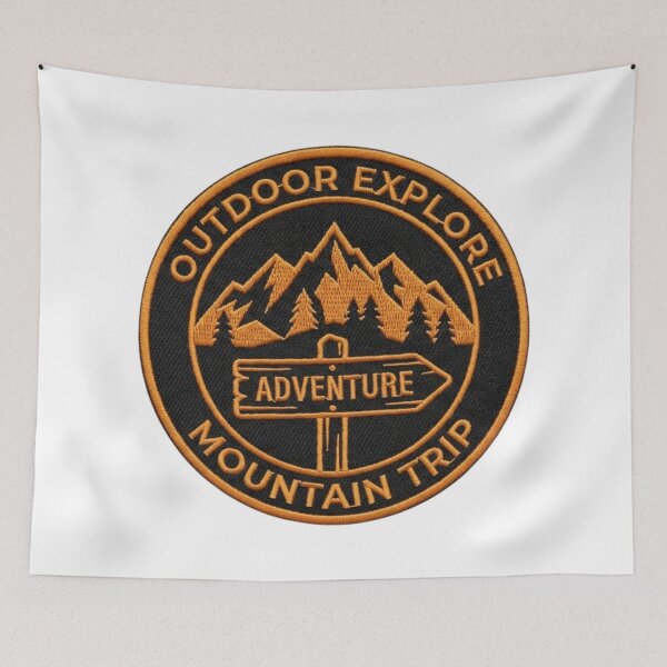 Item preview, Circular Outdoor Explore Embroidered Badge - Mountain Trip Design designed and sold by GabeMountainArt.