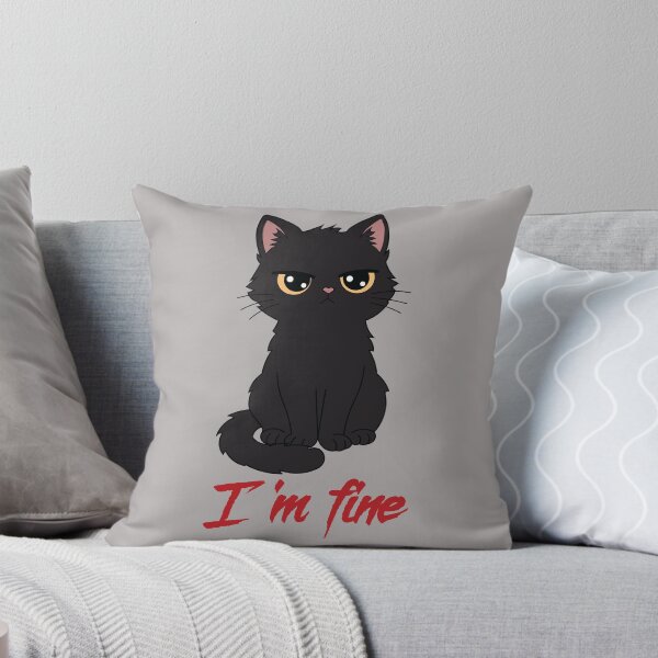 Item preview, I'm Fine Angry Black Cat Funny Horror Design designed and sold by Hallowed Artistry.