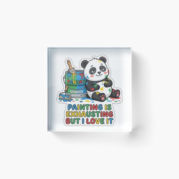 Item preview, Painting Is Exhausting But I Love It Funny Panda Artist Painter Art Lover Gift Tee designed and sold by NKWealthDesign.