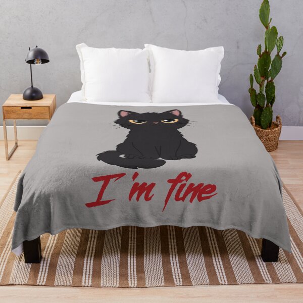 Item preview, I'm Fine Angry Black Cat Funny Horror Design designed and sold by Hallowed Artistry.
