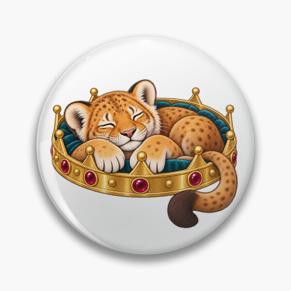 Item preview, Lion cub asleep in a royal wreath designed and sold by Lazenco.