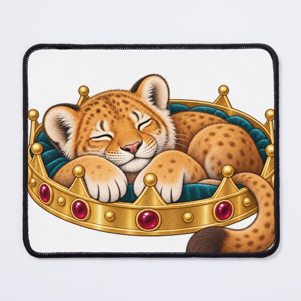 Item preview, Lion cub asleep in a royal wreath designed and sold by Lazenco.