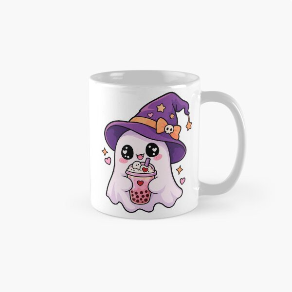 Item preview, Kawaii Ghost Witch Drinking Boba Tea designed and sold by CrazySzoopWorld.