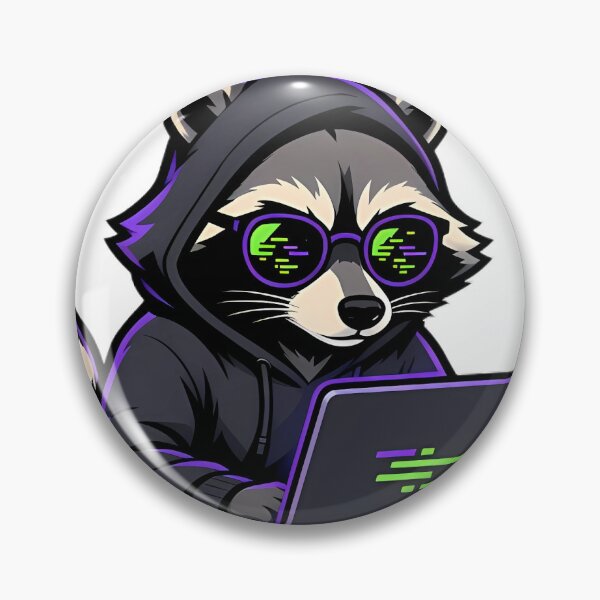 Item preview, Cyber Raccoon Hacker - Neon Matrix Tech Cat designed and sold by CodeCapyVibes.