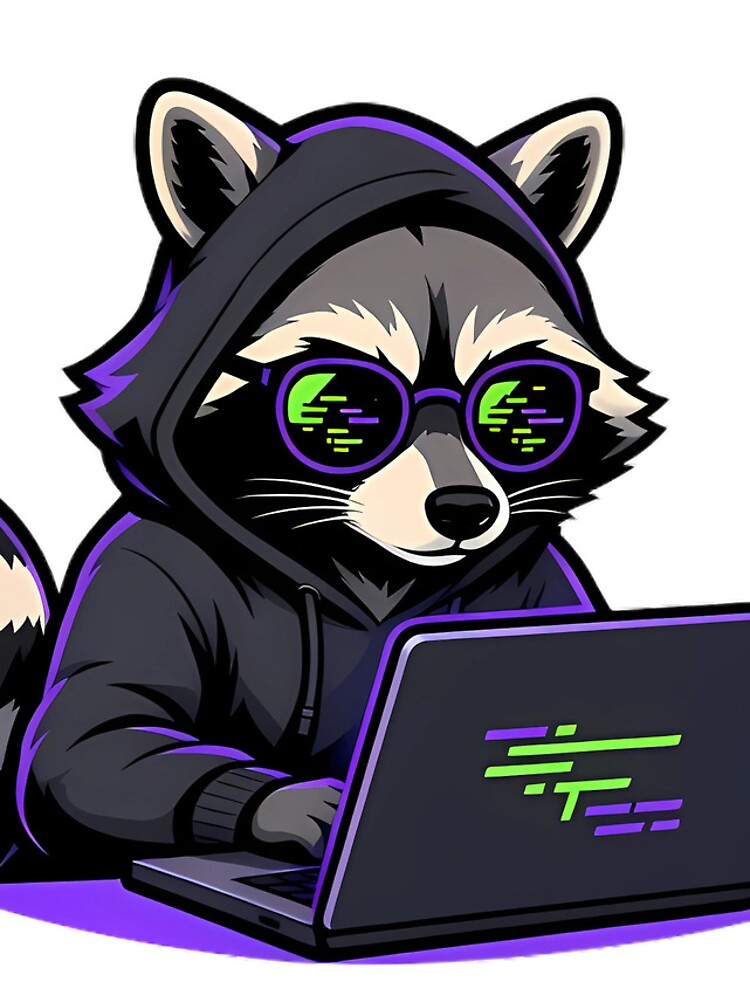 Thumbnail 4 of 4, iPhone Case, Cyber Raccoon Hacker - Neon Matrix Tech Cat designed and sold by CodeCapyVibes.