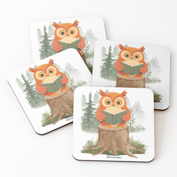 Item preview, Reading owl in the forest designed and sold by thilu-hobby.