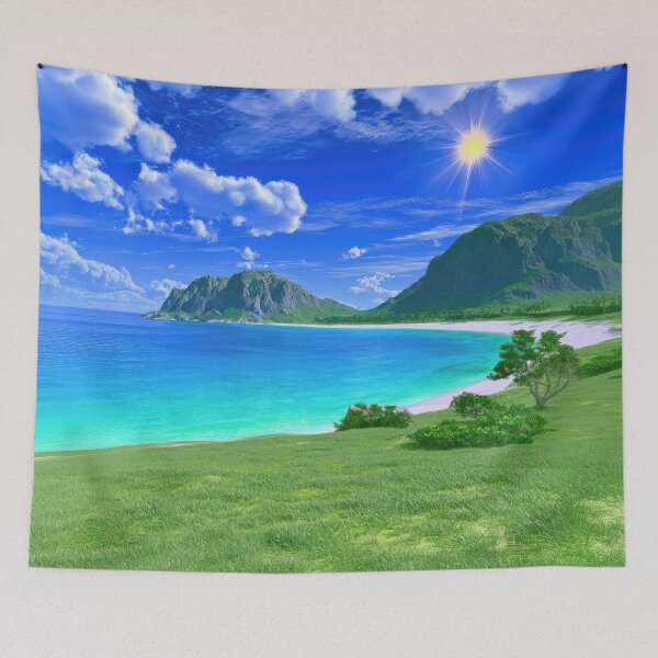 Item preview, Emerald Shores Under a Sapphire Sky designed and sold by riquishop.