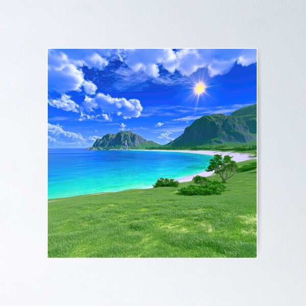 Item preview, Emerald Shores Under a Sapphire Sky designed and sold by riquishop.