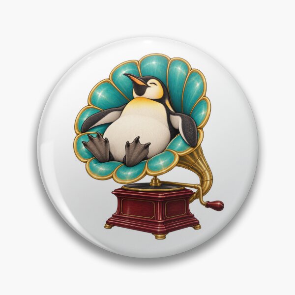 Item preview, Relaxing penguin in an old gramophone designed and sold by Lazenco.