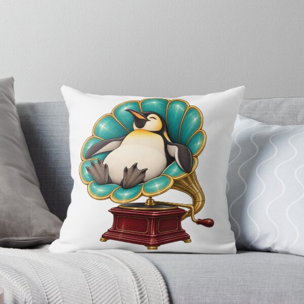 Item preview, Relaxing penguin in an old gramophone designed and sold by Lazenco.