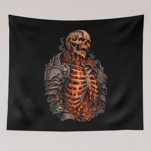 Item preview, Molten Skull Fire Lava Horror Skeleton Dark Fantasy Halloween designed and sold by Whirx.