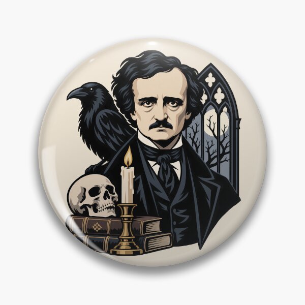 Item preview, Edgar Allan Poe Gothic Raven Portrait designed and sold by karamram.