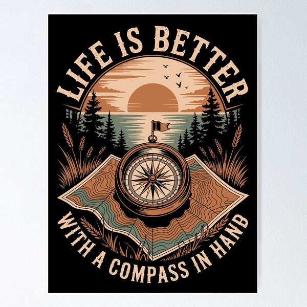 Item preview, Life Is Better With a Compass in Hand   designed and sold by jkrphoto.