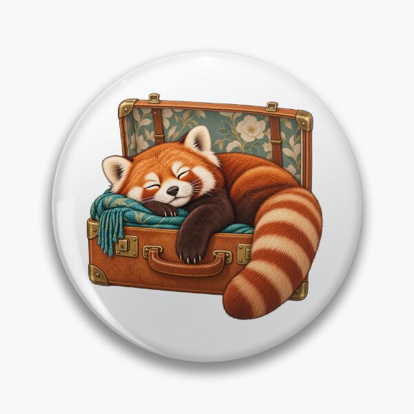 Item preview, Red panda asleep in a suitcase designed and sold by Lazenco.