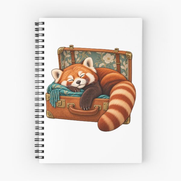 Item preview, Red panda asleep in a suitcase designed and sold by Lazenco.
