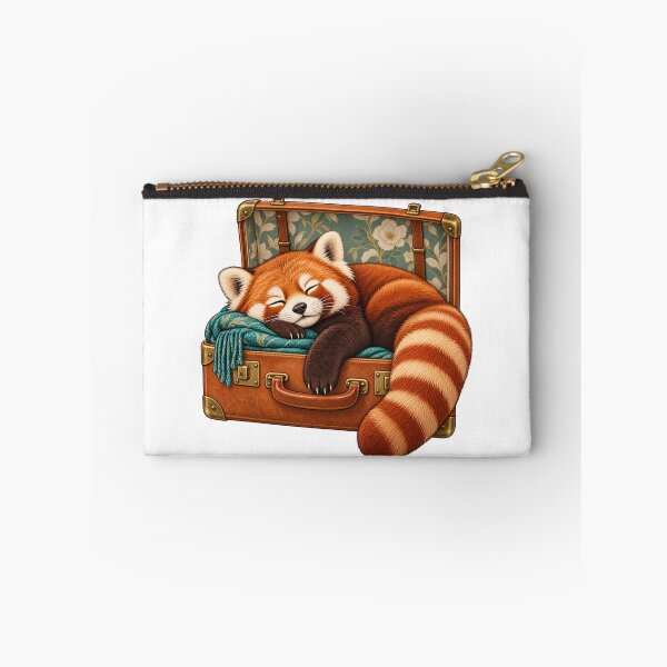 Artikelvorschau, Roter Panda schläft in einem Koffer entworfen und verkauft von Lazenco.