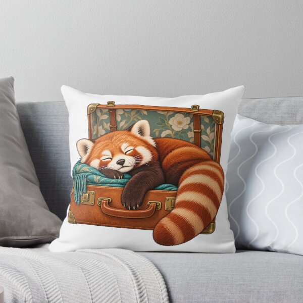Item preview, Red panda asleep in a suitcase designed and sold by Lazenco.