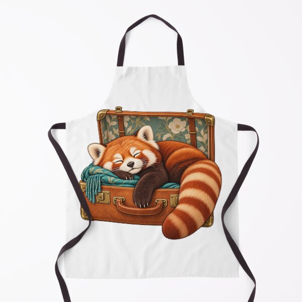 Aperçu de l'œuvre Panda roux endormi dans une valise créée et vendue par Lazenco.