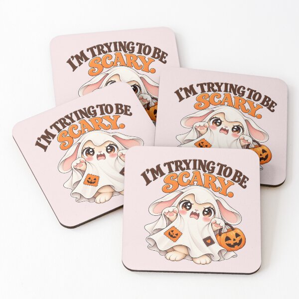 Item preview, I’m Trying to Be Scary – Cute Ghost Bunny Halloween designed and sold by HO•Designs.