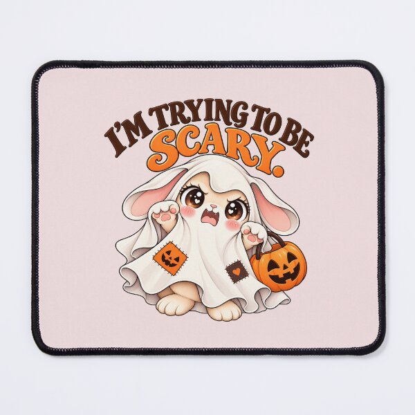 Item preview, I’m Trying to Be Scary – Cute Ghost Bunny Halloween designed and sold by HO•Designs.