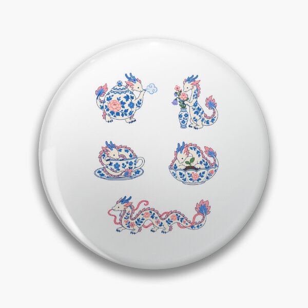 Item preview, Porcelain Dragons – Blue Floral Teacups & Teapot Magic designed and sold by Zoolumi.