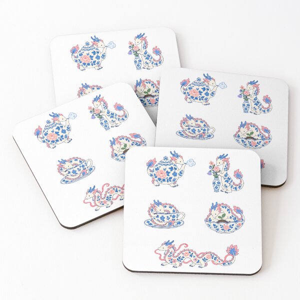 Item preview, Porcelain Dragons – Blue Floral Teacups & Teapot Magic designed and sold by Zoolumi.