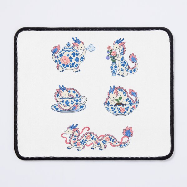 Item preview, Porcelain Dragons – Blue Floral Teacups & Teapot Magic designed and sold by Zoolumi.