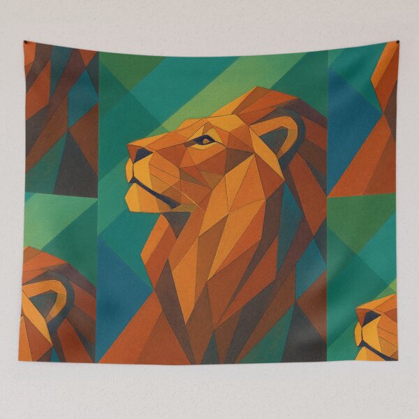 Item preview, Lion, King of the Jungle - a Geometric illustration. designed and sold by GalleryKauffeld.