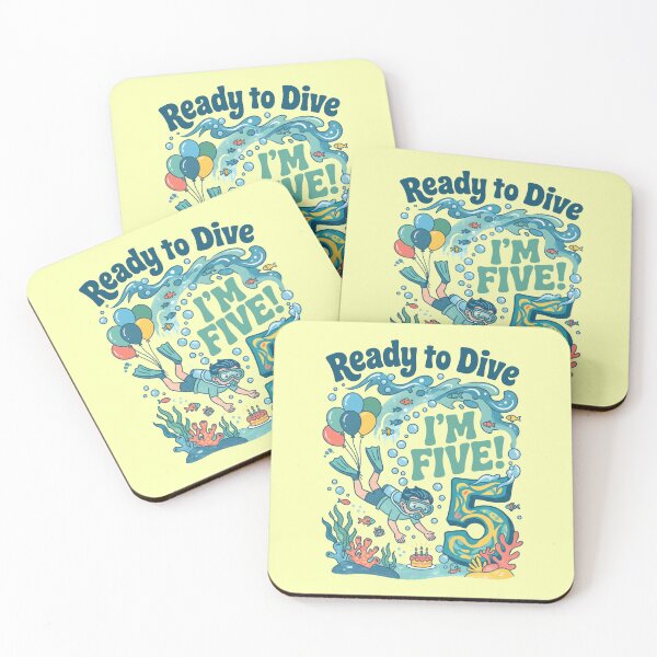 Item preview, Ready to Dive, I’m Five! 5th Birthday – Cute Child Diving Ocean Design designed and sold by Sea Gem.